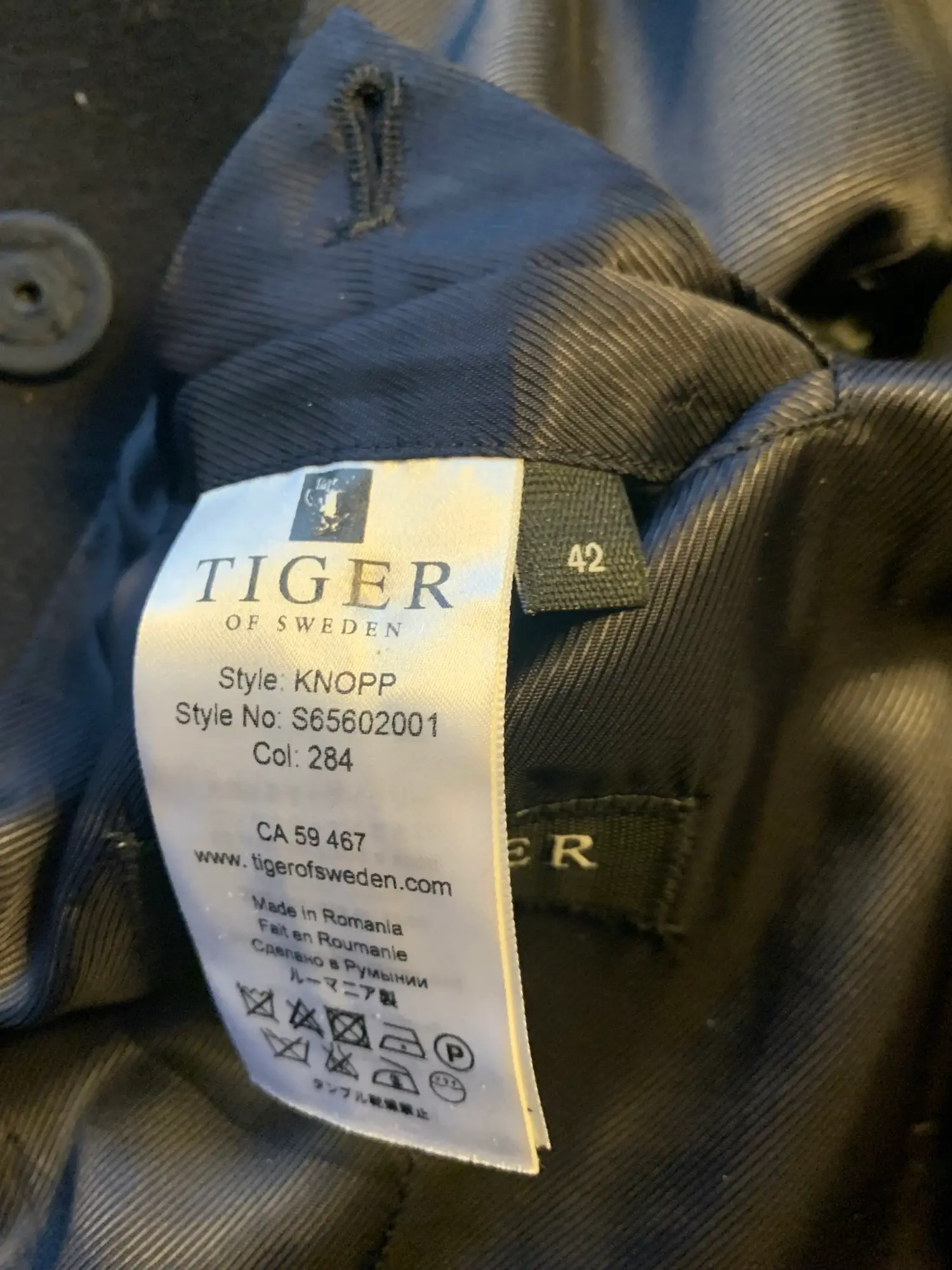 Tiger of sweden on sale knopp coat black